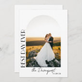 Boho Archさんの結婚写真ありがとう サンキューカード (正面/裏面)