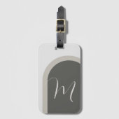 Boho ArchスタイリッシュスクリプトMonogramイニシャル ラゲッジタグ (正面縦)