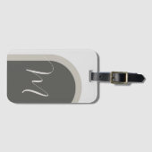 Boho ArchスタイリッシュスクリプトMonogramイニシャル ラゲッジタグ (正面横)