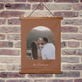 Boho Archパーソナライズされたファミリー名と写真 吊り下げ型タペストリー