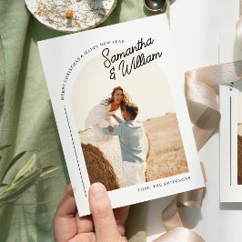 Boho Archフォトクリスモダンマミニマルスカード シーズンカード