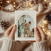 Boho Archフォトコラージュモダンクリスマスカード シーズンカード