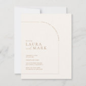 Boho Archミニマモダンリストフォトリハーサルディナー 招待状 (正面)