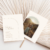 Boho Archミニマモダンリストフォトリハーサルディナー 招待状