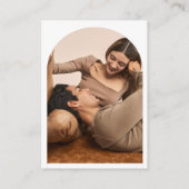 Boho ArchミニマモダンリストQRコードウェディングRSVP エンクロージャーカード (裏面)