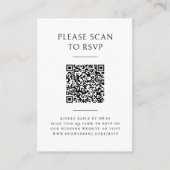 Boho ArchミニマモダンリストQRコードウェディングRSVP エンクロージャーカード (正面)