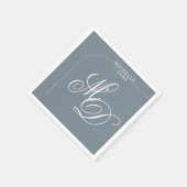 Boho Archミニマル書道台本結婚のN スタンダードカクテルナプキン (角)