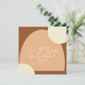 Boho Archモダンシェイプオーガニック日付の保存 カード (スタンド正面)