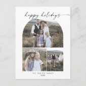 Boho Archモダンフォトコラージュ家族 シーズンポストカード (正面)