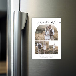 Boho Archモダンフォトコラージュ日付の保存 マグネット招待状