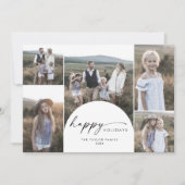 Boho Archモダンフォトハ数々のッピーホリデー シーズンカード (正面)