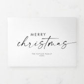 Boho Archモダンメリークリスマスフォトコラージュ 三つ折りクリスマスカード (カバー)