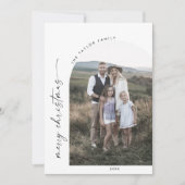 Boho Archモダンメリークリスマス家族の写真 シーズンカード (正面)