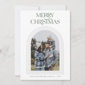 Boho Archモダンメリークリスマス家族の写真 シーズンカード (正面)