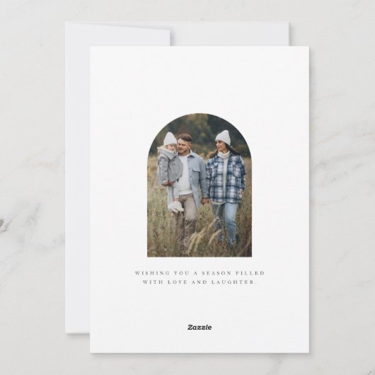 Boho Archモダンメリークリスマス家族の写真 シーズンカード (裏面)