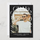 Boho Archモダン写真卒業発表 案内状 (正面)