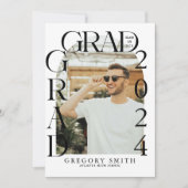 Boho Archモダン写真卒業発表 案内状 (正面)