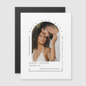 Boho Archモダン写真救日付き磁気カード (正面/裏面)