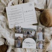 Boho Archモダン写真数々の家族ニュース シーズンポストカード