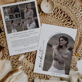 Boho Archモダン大学院写真卒業 案内状