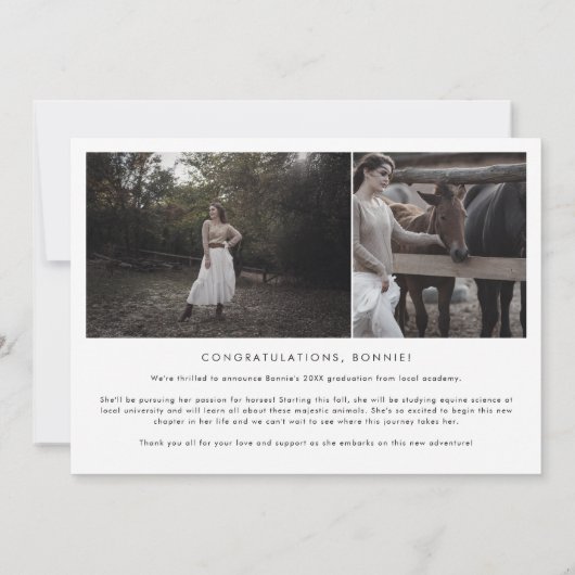 Boho Archモダン大学院写真数々の卒業 案内状 (裏面)