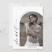 Boho Archモダン彼女は写真卒業 案内状 (正面)