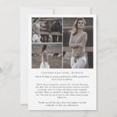 Boho Archモダン彼女は写真卒業 案内状 (裏面)