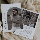 Boho Archモダン彼女は写真卒業 案内状