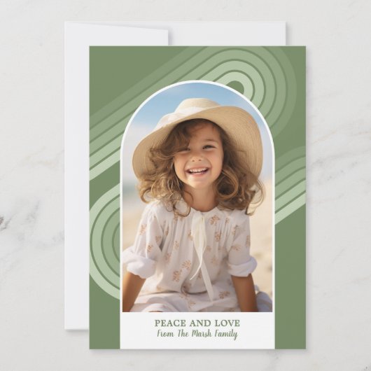 Boho Archモダン曲線と幾何学的3写真 シーズンカード (正面)