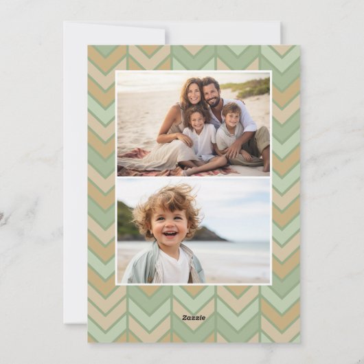 Boho Archモダン曲線と幾何学的3写真 シーズンカード (裏面)