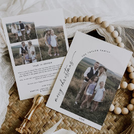 Boho Archモダン Christmas Photo Year in Review シーズンカード