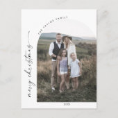 Boho Archモダン Christmas Photo Year in Review シーズンポストカード (正面)