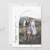 Boho Archモダン Happy New Year写真 シーズンカード (正面)