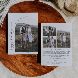 Boho Archモダン Holiday Photo Year in Review シーズンカード