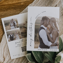 Boho Arch写真モダンクリスマスと結婚 セーブザデート