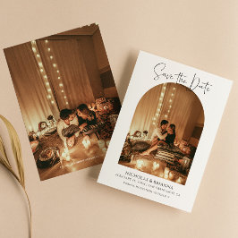 Boho Arch写真モダンミニマリストエレガントな結婚式 セーブザデート