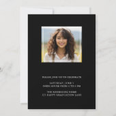 Boho Arch卒業招待状2枚の写真 – 黒 招待状 (裏面)