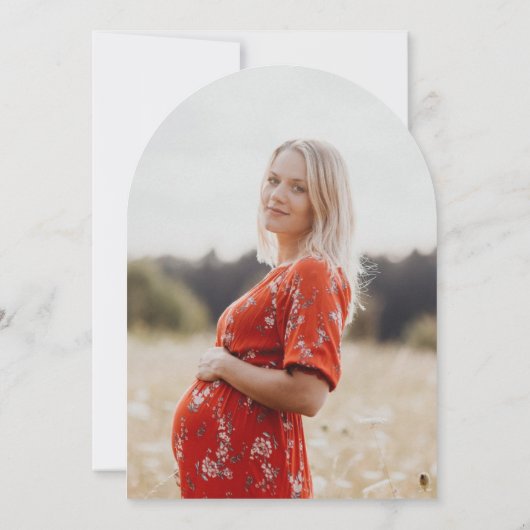 Boho Arch小さなワイルドフラワー赤ちゃんシャワー写真 招待状 (裏面)