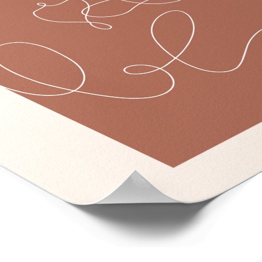 Boho Arch キスをする Continuity Linear Line Art 1 ポスター (角)