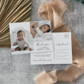 Boho Arch 2モダン写真ありがとう誕生 案内ポストカード