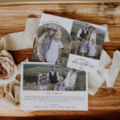 Boho Arch 3家族モダン写真クリスマスニュースホ シーズンカード