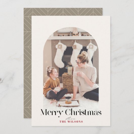 Boho Arch 4フォトクリスマス シーズンカード (正面/裏面)