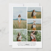 Boho Arch 6モダン写真卒業発表 シーズンカード (裏面)