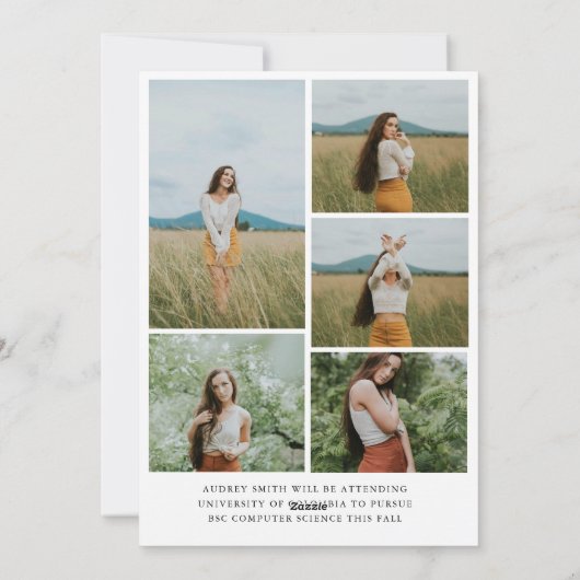 Boho Arch 6モダン写真卒業発表 シーズンカード (裏面)