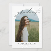 Boho Arch 6モダン写真卒業発表 案内状 (正面)