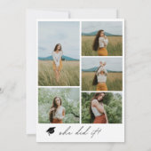 Boho Arch 6モダン写真卒業発表 案内状 (裏面)