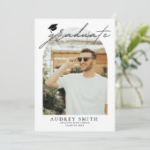 Boho Arch 6モダン写真卒業発表 案内状 (スタンド正面)