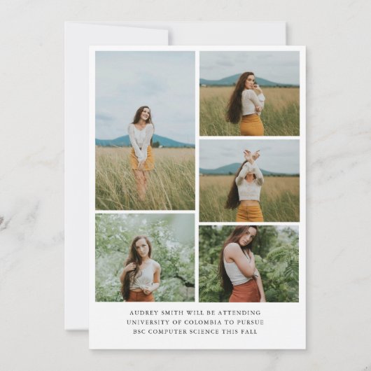 Boho Arch 6モダン写真卒業発表 案内状 (裏面)