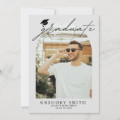 Boho Arch 6モダン写真卒業発表 案内状 (正面)