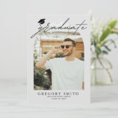 Boho Arch 6モダン写真卒業発表 案内状 (スタンド正面)